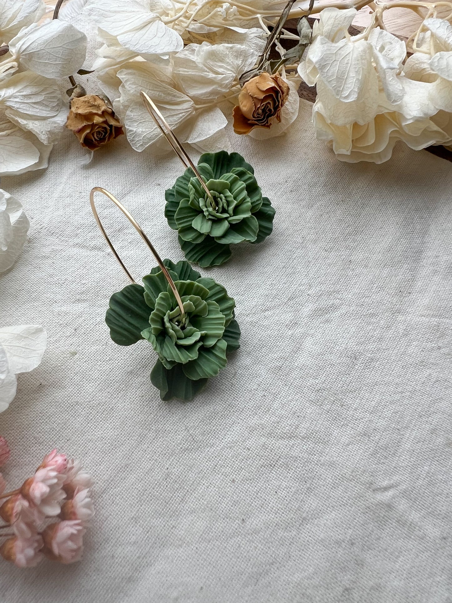Flower Hoop in Apple Green