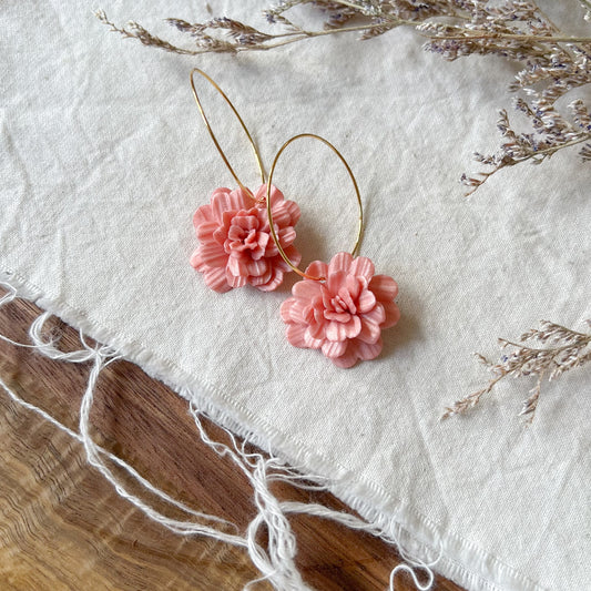 Flower Hoop in Rose Gold Pink