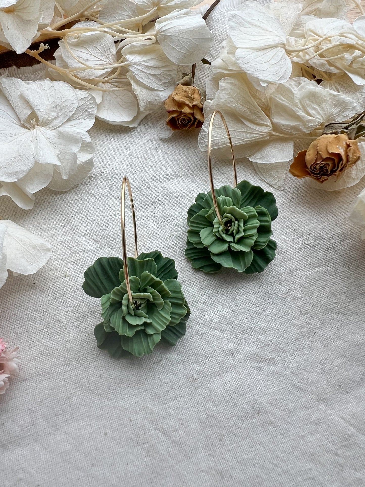 Flower Hoop in Apple Green