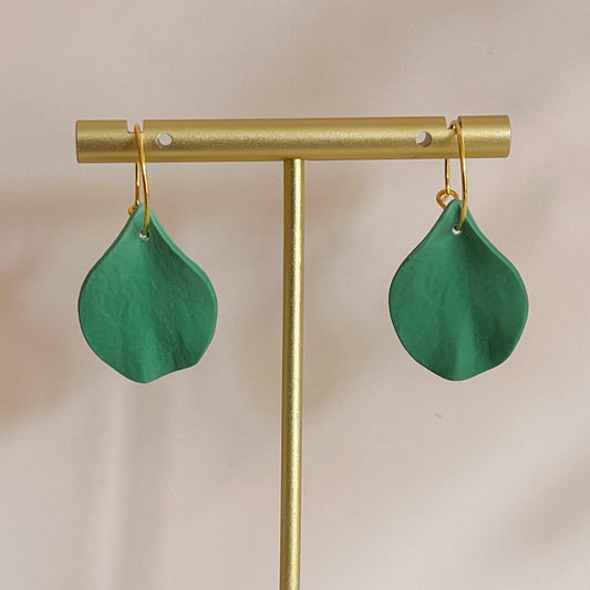 DELEN | small rose petal 15mm hoop earrings in sage green